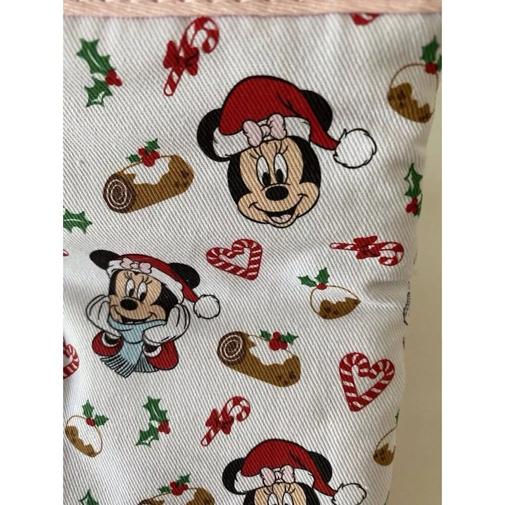 2 Pk Disney Minnie Mouse Mini Oven Mitts Christmas‎ Holiday Yule Log Candy Canes